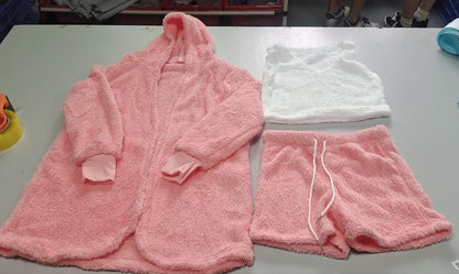 Ensemble 3 pièces débardeur court à manches longues pour femme