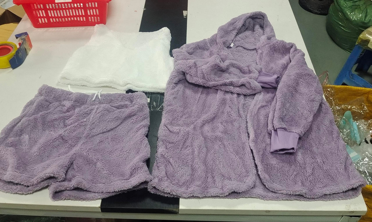 Ensemble 3 pièces débardeur court à manches longues pour femme